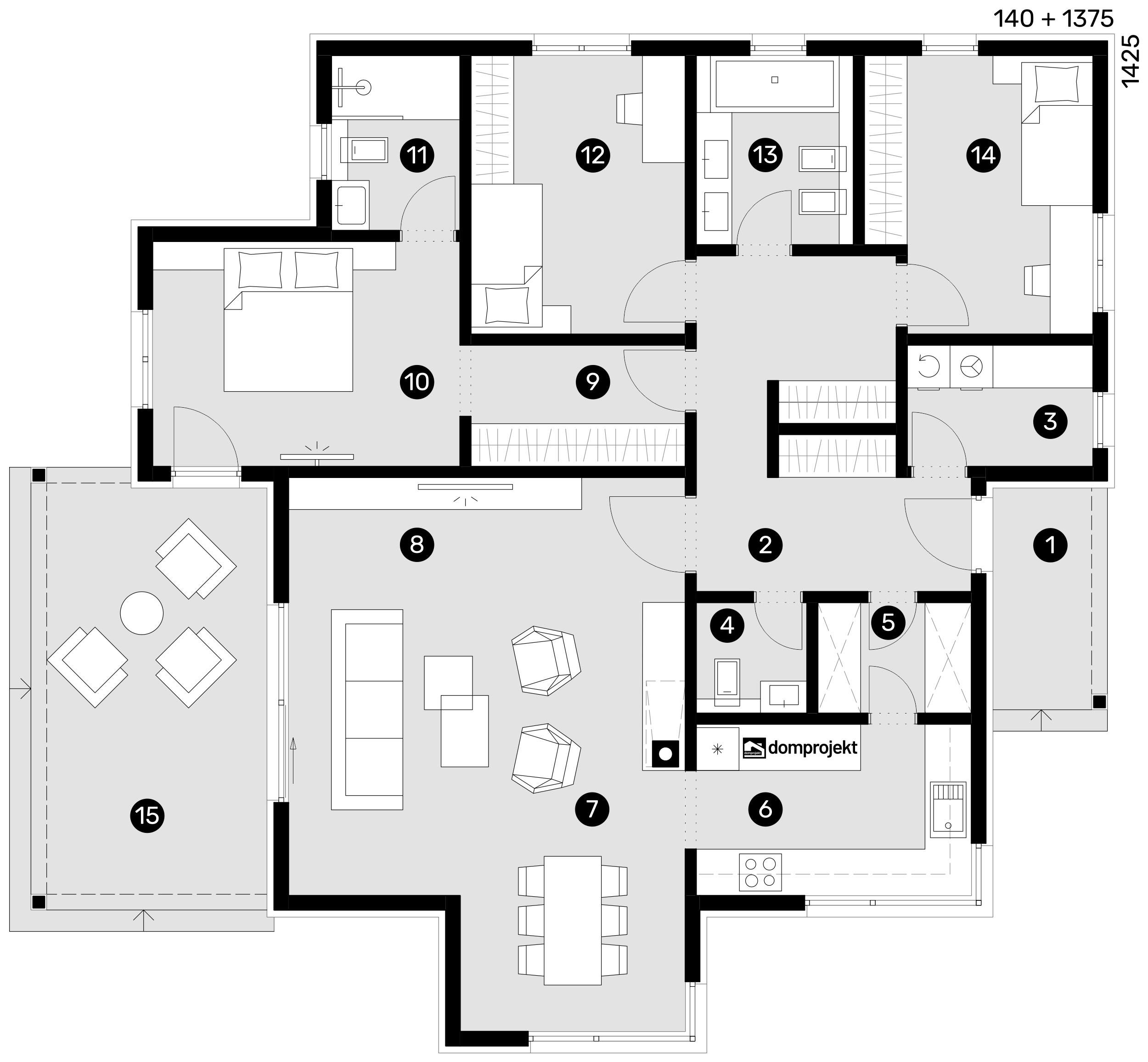 Grundriss Erdgeschoss – Fertighaus Lara