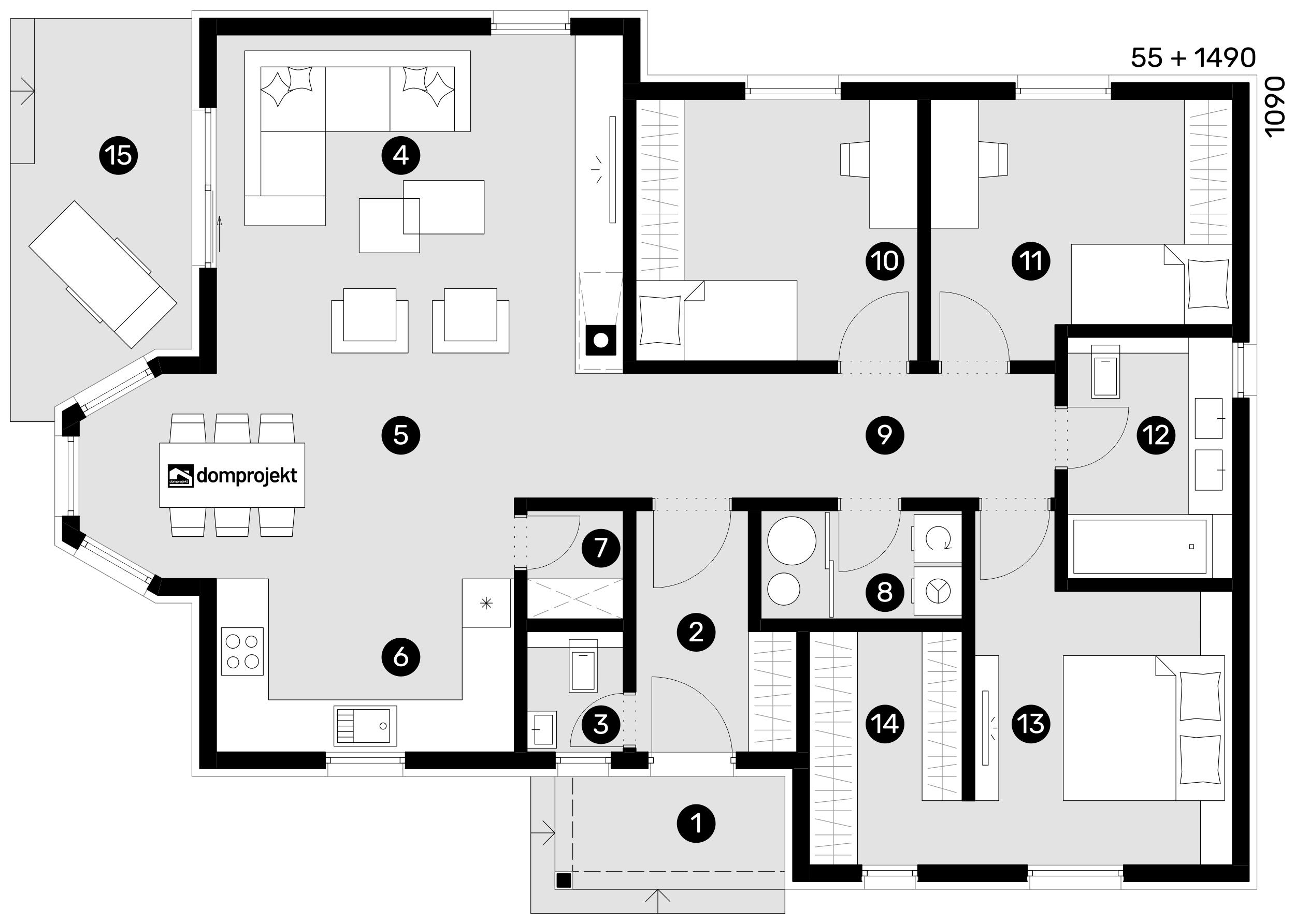 Grundriss Erdgeschoss – Fertighaus Larisa
