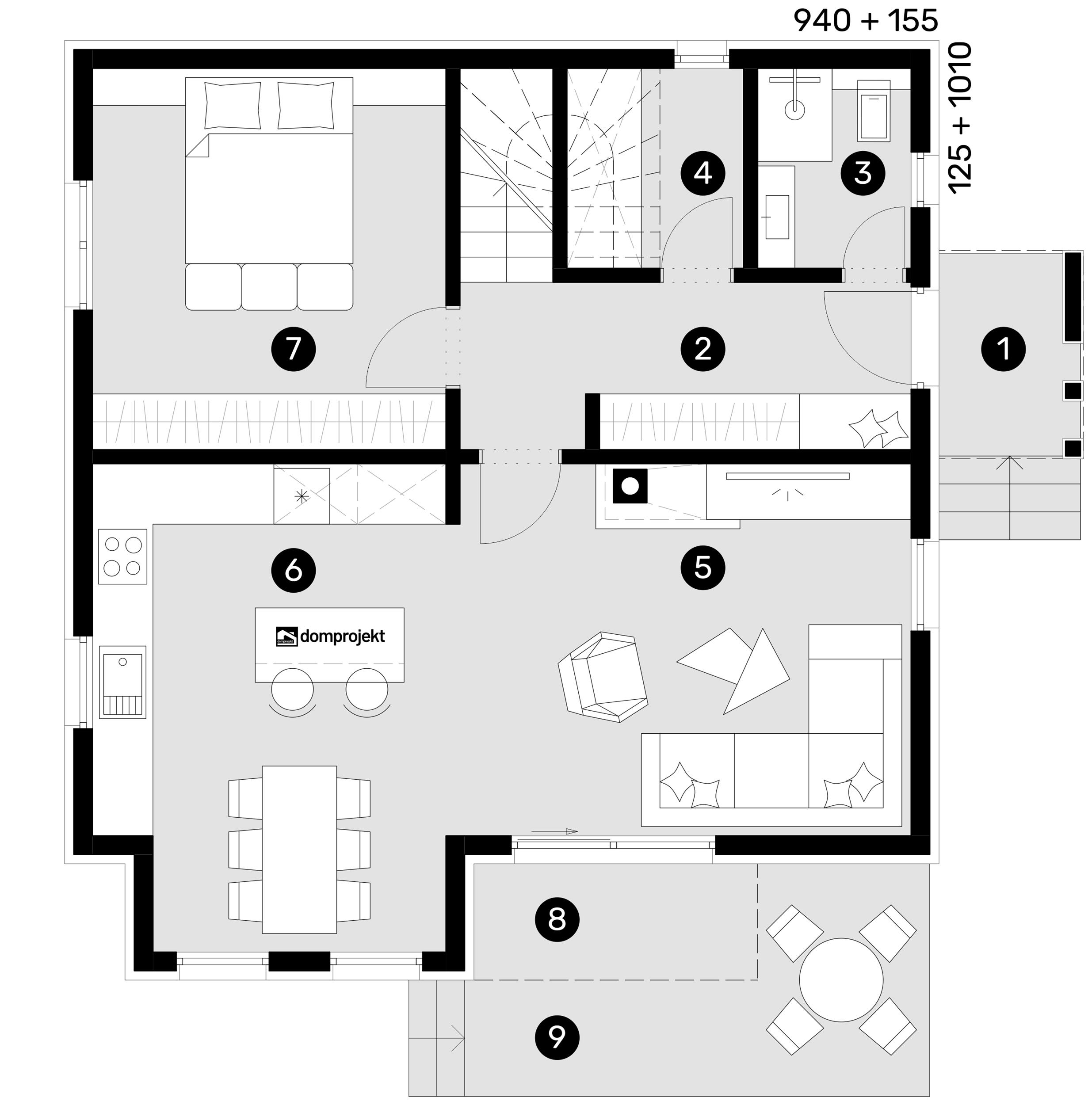 Grundriss Erdgeschoss – Fertighaus Leonida