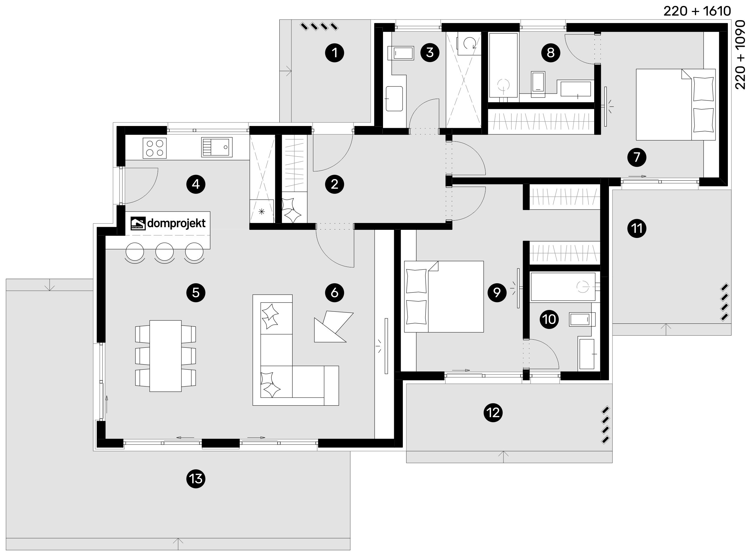 Grundriss Erdgeschoss – Fertighaus Nives
