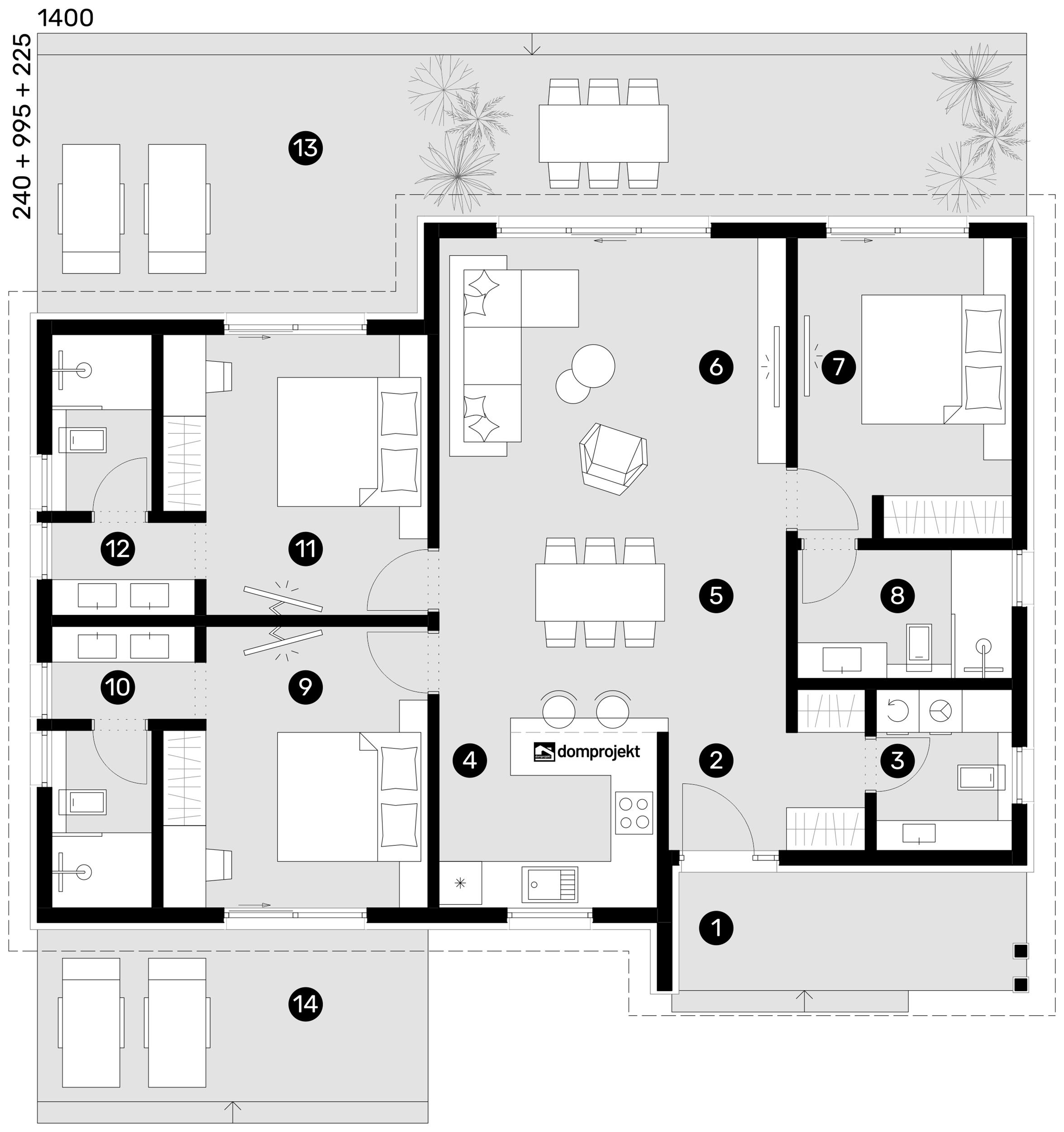 Grundriss Erdgeschoss – Fertighaus Olivia