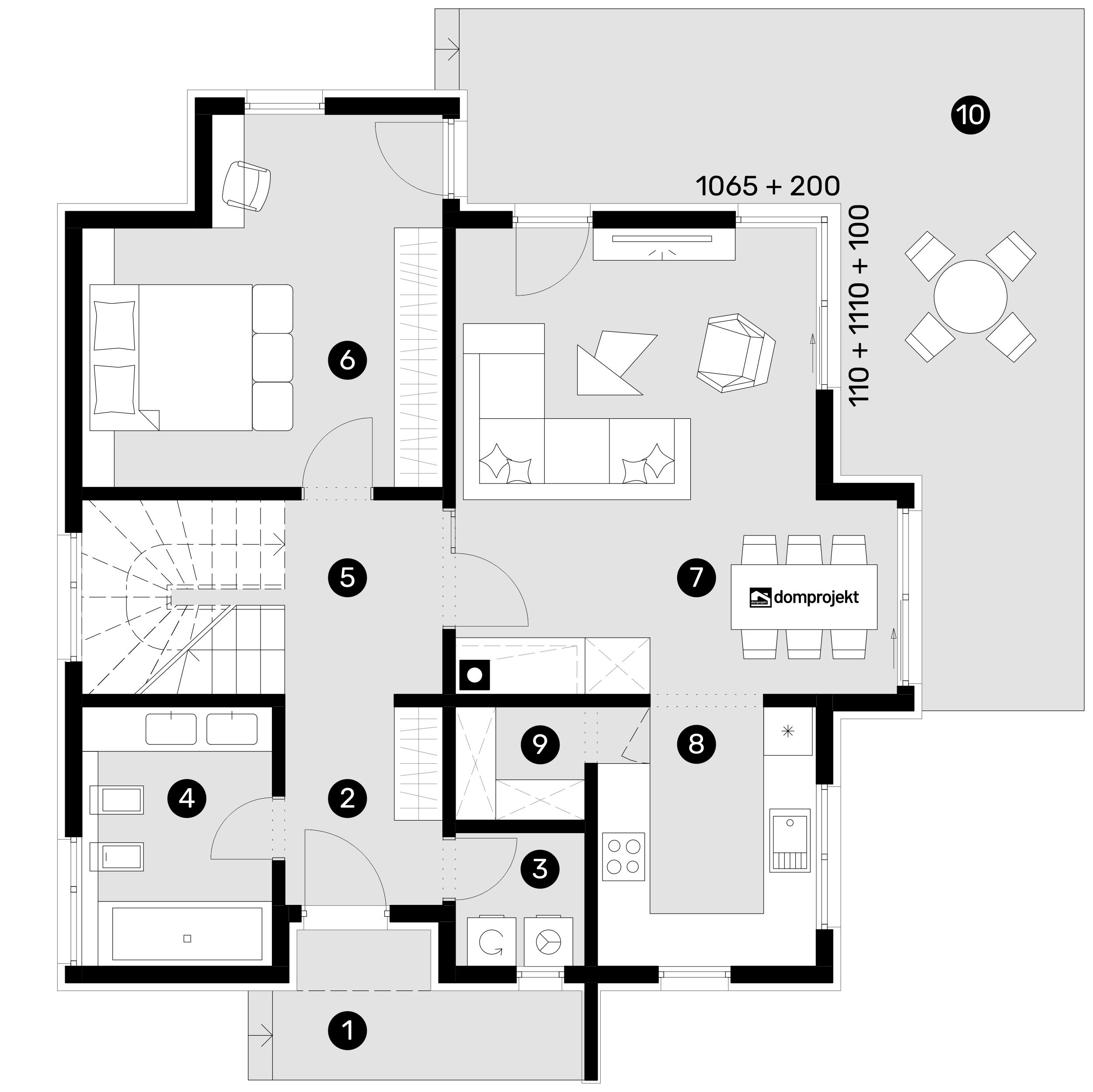 Grundriss Erdgeschoss – Fertighaus Renata