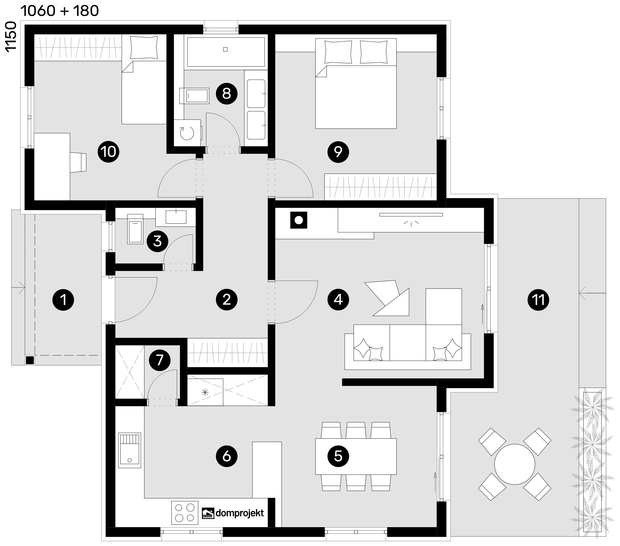 Grundriss Erdgeschoss – Fertighaus Sandra