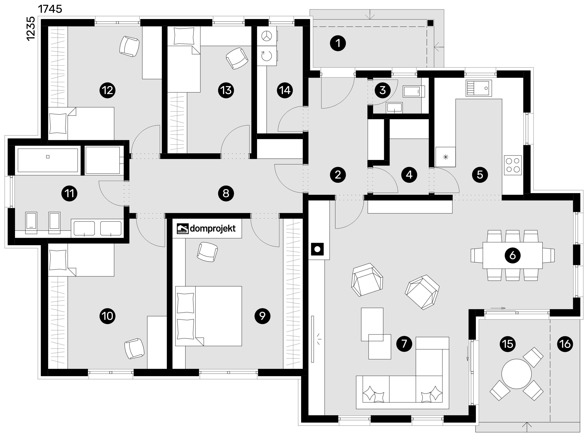 Grundriss Erdgeschoss – Fertighaus Sena