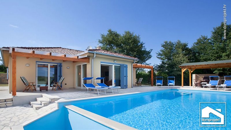 Energieeffizientes Fertighaus mit Pool Grožnjan